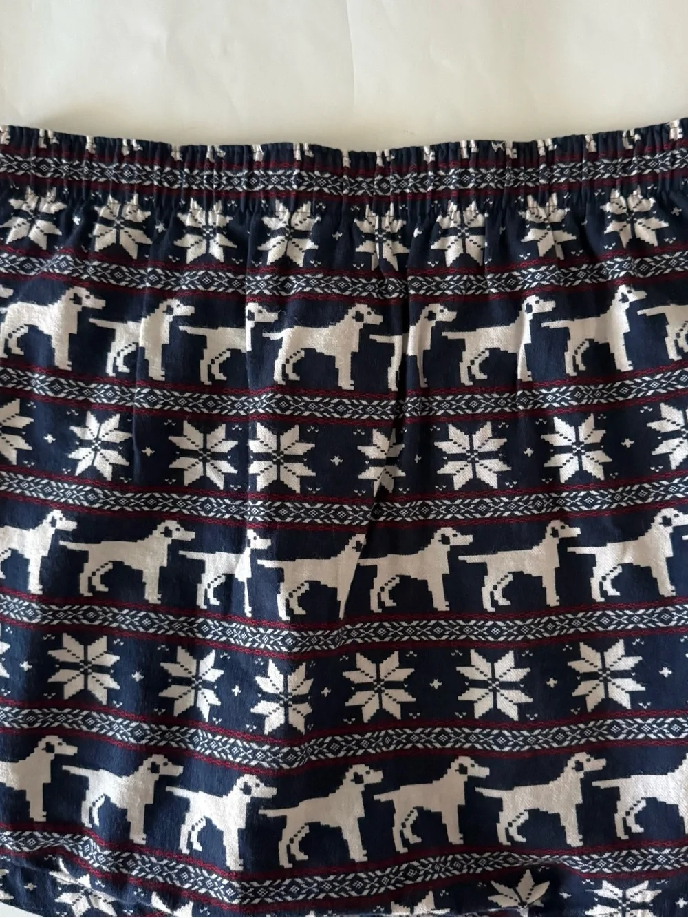 J.Crew Mens Fair Isle Dog Print Flannel Boxers Lounge Shorts Holiday Size L NWOT